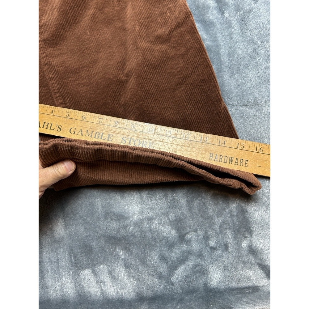Gap Brown Corduroy Pants Womens 12 Tall Minimalist Normcore Stretch Wide Leg - Picture 5 of 14